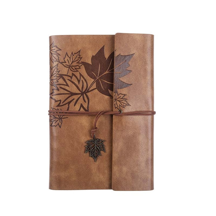 A6 PU Maple Retro Straps Handbook Loose-leaf Notebook(Brown) - free shipping - PMC Jewellery - Order now!