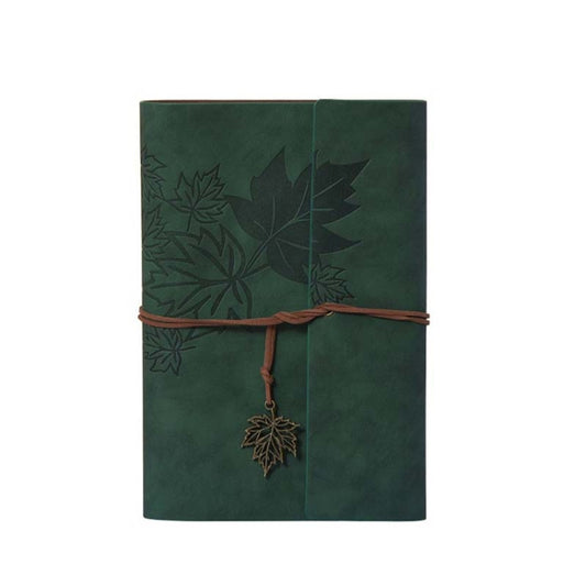 A6 PU Maple Retro Straps Handbook Loose-leaf Notebook(Army Green) - free shipping - PMC Jewellery - Order now!