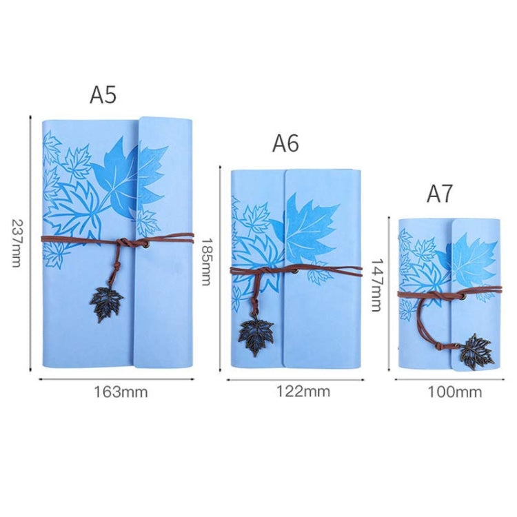 A5 PU Maple Retro Straps Handbook Loose-leaf Notebook(Pink) - Notebooks by PMc TechLife | Online Shopping South Africa | PMc TechLife | Buy Now Pay Later Mobicred