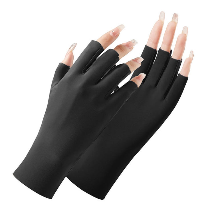 Ladies Sunscreen Gloves Half Finger Ice Silk Gloves,Style: Cent Finger(Black) - Safety Gloves by PMC TechLife | Online Shopping South Africa | PMC TechLife | Buy Now Pay Later Mobicred