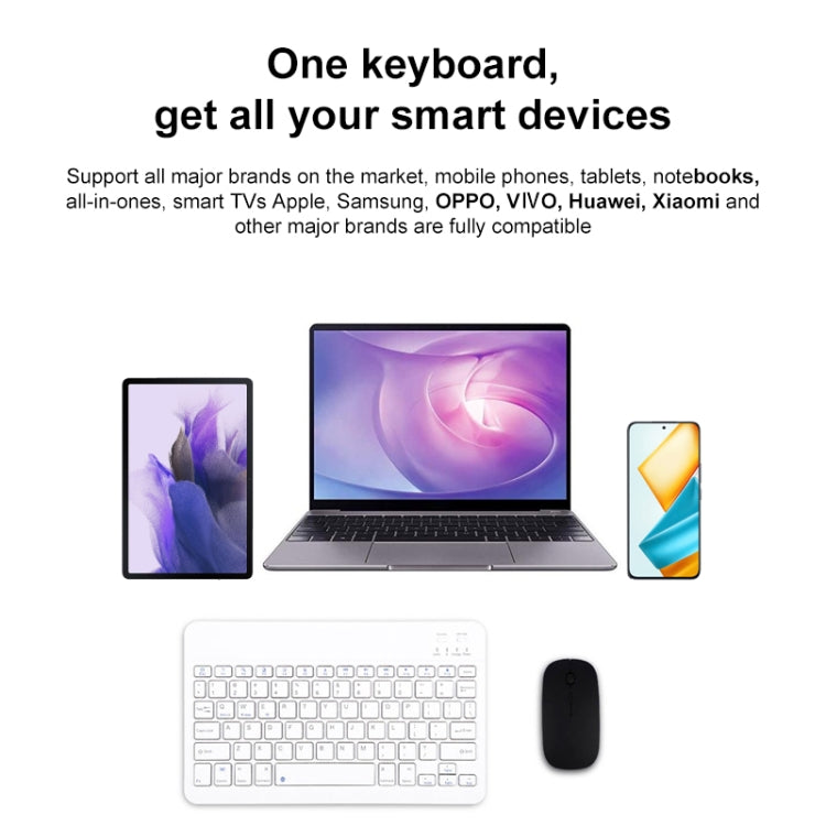 YS-001 9.7-10.1 Inch Tablets Phones Universal Mini Wireless Bluetooth Keyboard, Style:with Bluetooth Mouse(White) - Universal Keyboard by PMC TechLife | Online Shopping South Africa | PMC TechLife