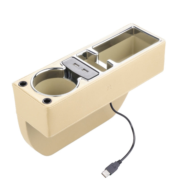 SUSISUN SNH010 Car Seat Gap Storage Box, Style:Positive Drive USB Charging(Apricot) - free shipping - PMC Jewellery - Order now!