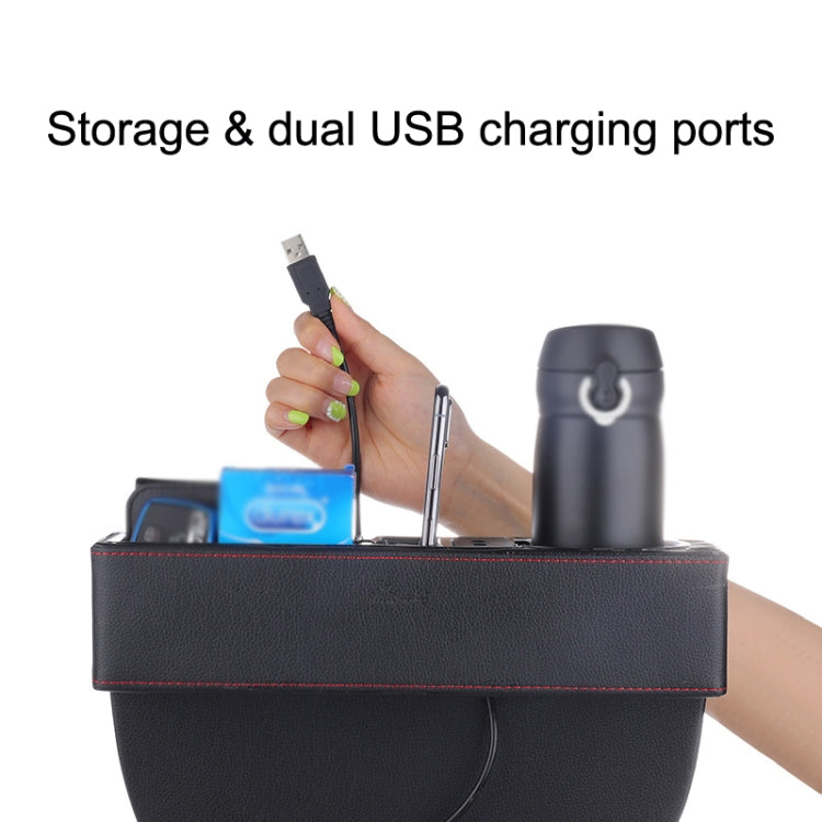 SUSISUN SNH010 Car Seat Gap Storage Box, Style:Positive Drive USB Charging(Apricot) - free shipping - PMC Jewellery - Order now!