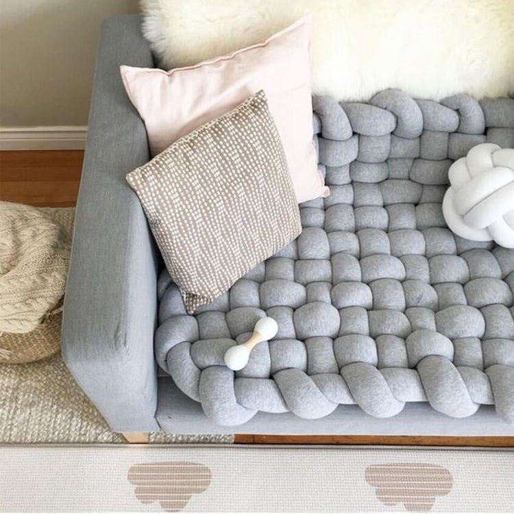 Hand-woven Home Decoration Twist Anti-skid Mat Shooting Props(Light Grey) - Other Props by PMC TechLife | Online Shopping South Africa | PMC TechLife | Buy Now Pay Later Mobicred