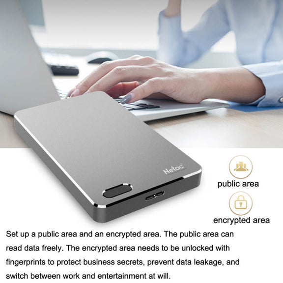 Netac K330 High Speed 2.5 Inch Encrypted Mobile Hard Drive, Capacity: 1TB