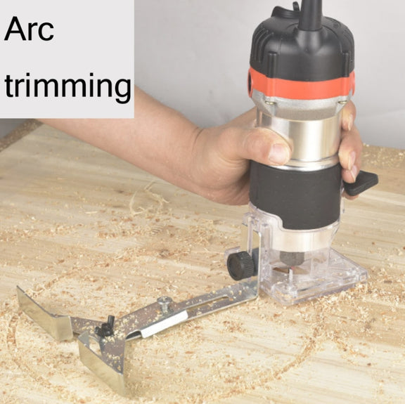 Woodworking Trimming Machine Multifunctional Electric Wood Milling Slotting Machine Engraving Tools US Plug, Material:600W Plastic Body