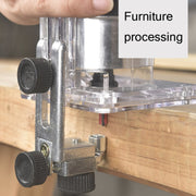 Woodworking Trimming Machine Multifunctional Electric Wood Milling Slotting Machine Engraving Tools US Plug, Material:720W Aluminum Body