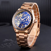 SKMEI 9194 Men Automatic Skeleton Mechanical Steel Band Watch (Silver)