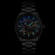 SKMEI 9194 Men Automatic Skeleton Mechanical Steel Band Watch (Silver)