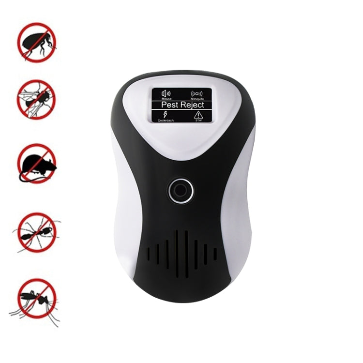 Ultrasonic Multifunctional Mouse Repeller Energy-Saving Silent Insect Repeller, Plug Type:EU Plug(Black White)