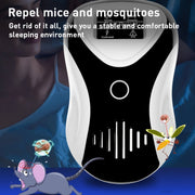 Ultrasonic Multifunctional Mouse Repeller Energy-Saving Silent Insect Repeller, Plug Type:EU Plug(Black White)