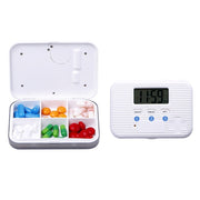 Regular Reminder Compartment Electronic Pill Box 6 Grid Electronic Version Mini Sealed Pill Box(Gray)