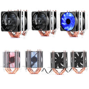 Desktop Computer 6 Copper Tube CPU Radiator Super Quiet Blue Light 3-pin Single Fan