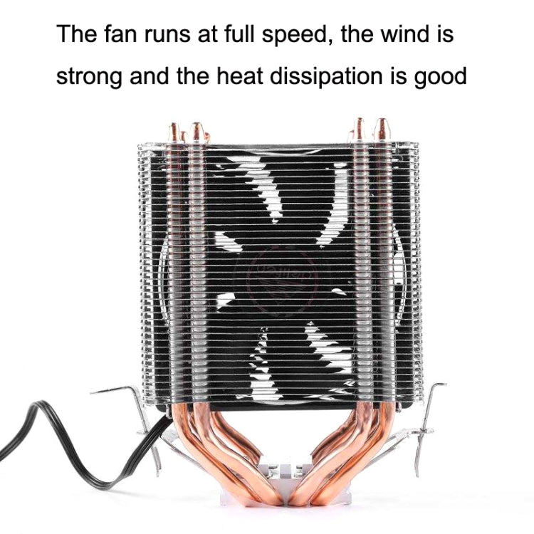 Desktop Computer 6 Copper Tube CPU Radiator Super Quiet Blue Light 3-pin Single Fan