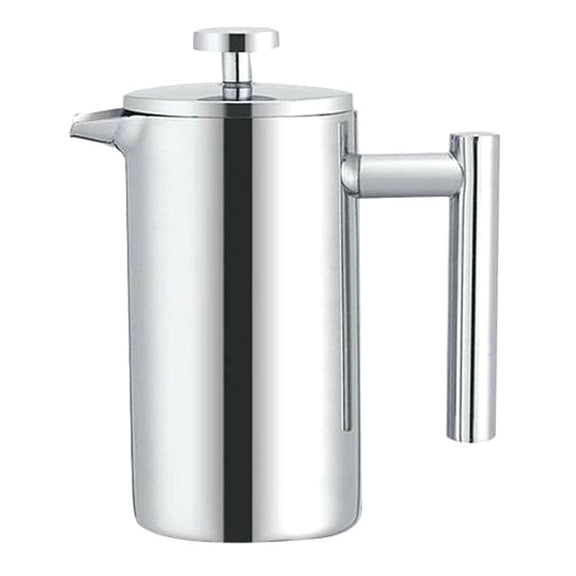 304 Stainless Steel French Pressure Coffee Pot Hand Made Tea Pot, Capacity:1000ml