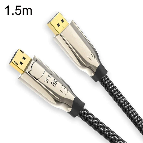 1.5m 1.4 Version DP Cable Gold-Plated Interface 8K High-Definition Display Computer Cable OD6.0MM 30AWG With Nylon Mesh(Gold)