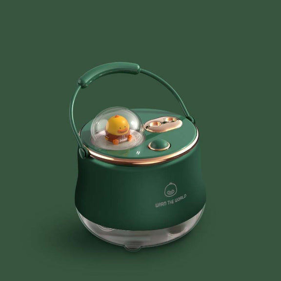 F08 Wired Water Replenishing Double Spray Humidifier LED Night Light Humidifier(Green)
