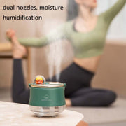 F08 Wired Water Replenishing Double Spray Humidifier LED Night Light Humidifier(Pink)