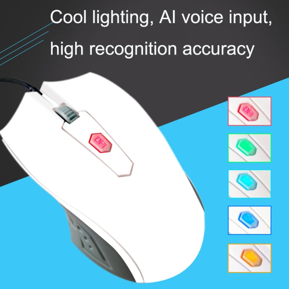 Pcsensor MOS4 4 Keys 2400DPI Game Intelligent Voice Recognition Input Mouse, Cable Length: 1.5m(Mute)