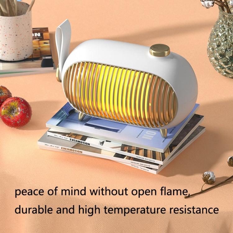 N301 Mini Heater Office Desk Silent Hot Air Heater Household Bedroom Heater US Plug(Ink Blue)