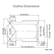Waveshare WS1053516 For Raspberry Pi M12 High Resolution Lens, 16MP, 105 Degree FOV, 3.56mm Focal length 23966