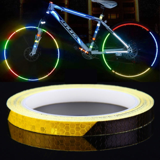 3 Rolls Bicycle Mountain Bike Motorcycle Sticker Car Contour Reflective Sticker Night Riding Reflective Sticker 1 x 800cm(Black Orange)