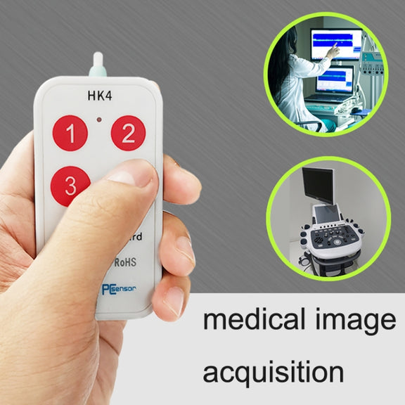 HK-4 4 Keys Custom PS Shortcut Keys Medical USB Keypad, Cable Length: 2m, Style:Without Anti-skid Stand