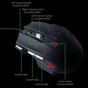 MOS7 7 Keys One-click Combo Custom Keyboard Shortcuts Game Mice, Cable Length: 2m(Black)