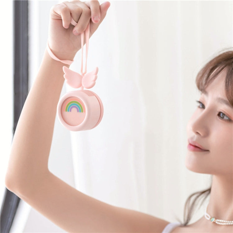 USB Charging Fan Brushless Hanging Neck Mini Sling Lazy Fan(Pink)