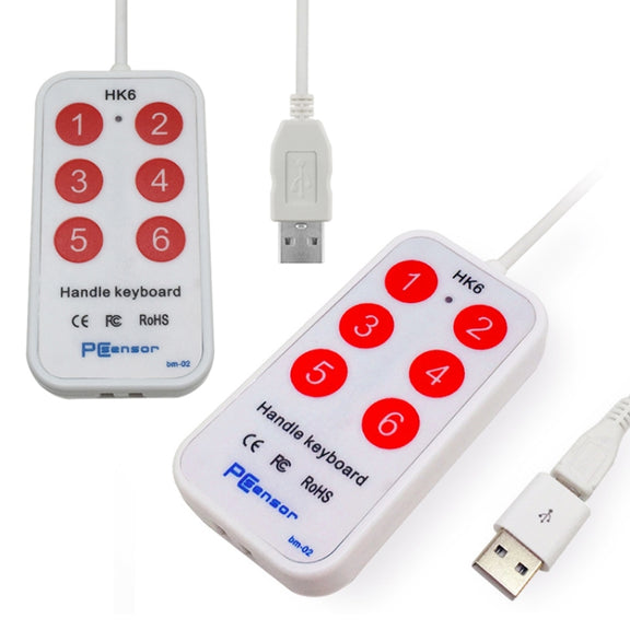 HK-6 6 Keys Custom PS Shortcut Keys Medical Ultrasound Acquisition USB Keypad, Cable Length: 2m