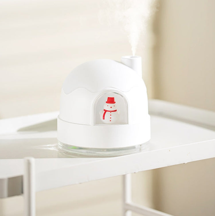 ZAY-H006 Plug-in Snowman Humidifier Night Light USB Mute Cute Desktop Air Mini Atomizer Air Humidifier(White) - free shipping - PMC TechLife - Order now!