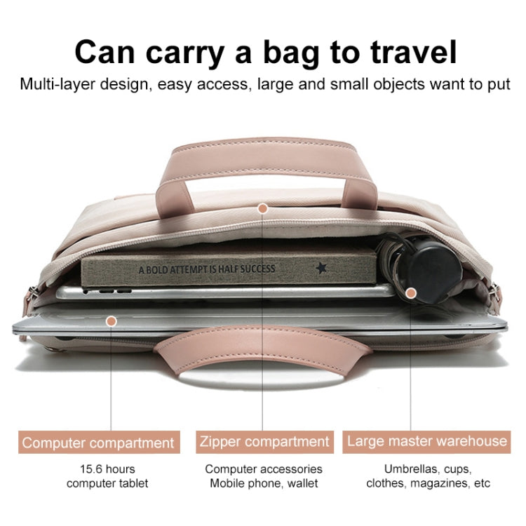 For MacBook 15.6-16.1 Inches MAHOO 10188 Ultra-Thin Hand Computer Bag Messenger Laptop Bag, Color:Gray+Gray PU Power Bag