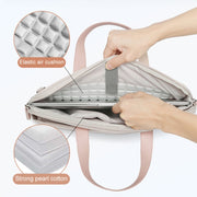 For MacBook 15.6-16.1 Inches MAHOO 10188 Ultra-Thin Hand Computer Bag Messenger Laptop Bag, Color:Gray+Gray PU Power Bag