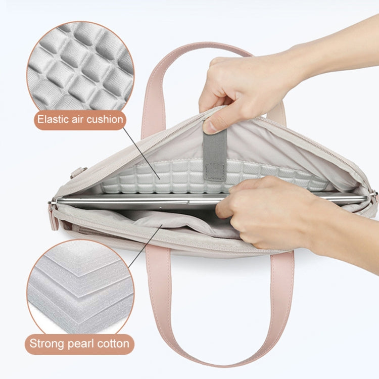 For MacBook 15.6-16.1 Inches MAHOO 10188 Ultra-Thin Hand Computer Bag Messenger Laptop Bag, Color:Gray+Gray PU Power Bag
