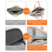 For MacBook 15.6-16.1 Inches MAHOO 10188 Ultra-Thin Hand Computer Bag Messenger Laptop Bag, Color:Gray+Gray PU Power Bag