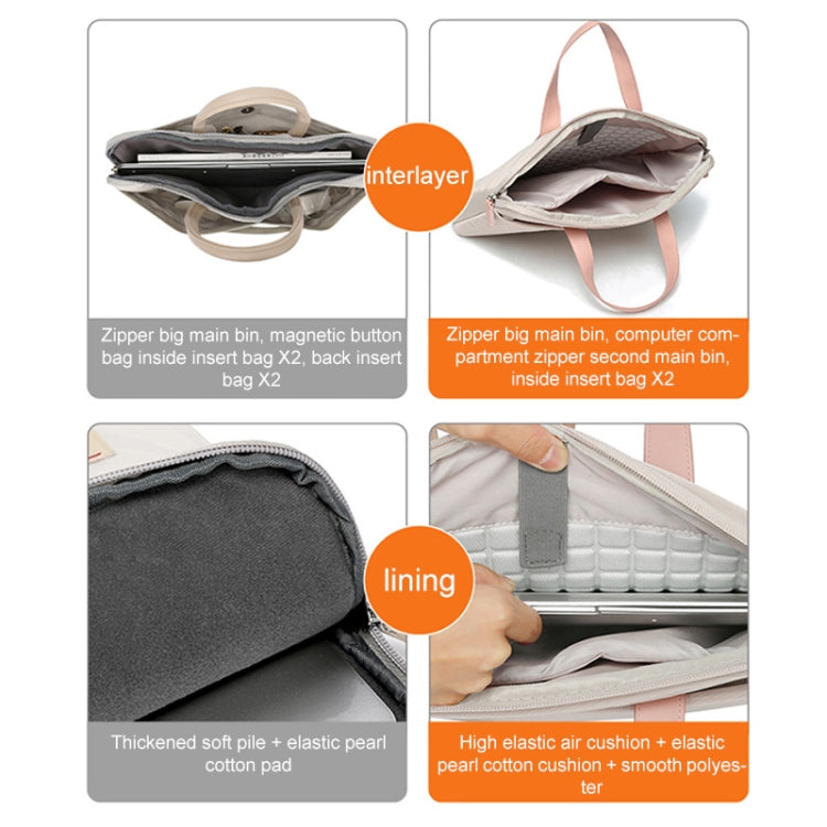 For MacBook 15.6-16.1 Inches MAHOO 10188 Ultra-Thin Hand Computer Bag Messenger Laptop Bag, Color:Gray+Gray PU Power Bag