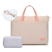 For MacBook 15.6-16.1 Inches MAHOO 10188 Ultra-Thin Hand Computer Bag Messenger Laptop Bag, Color:Khaki+Gray PU Power Bag