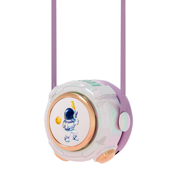 MD666-3 Cartoon Space Capsule Mini Portable Bladeless Hanging Neck Fan(Purple) - Electric Fans by PMC TechLife | Online Shopping South Africa | PMC TechLife | Buy Now Pay Later Mobicred