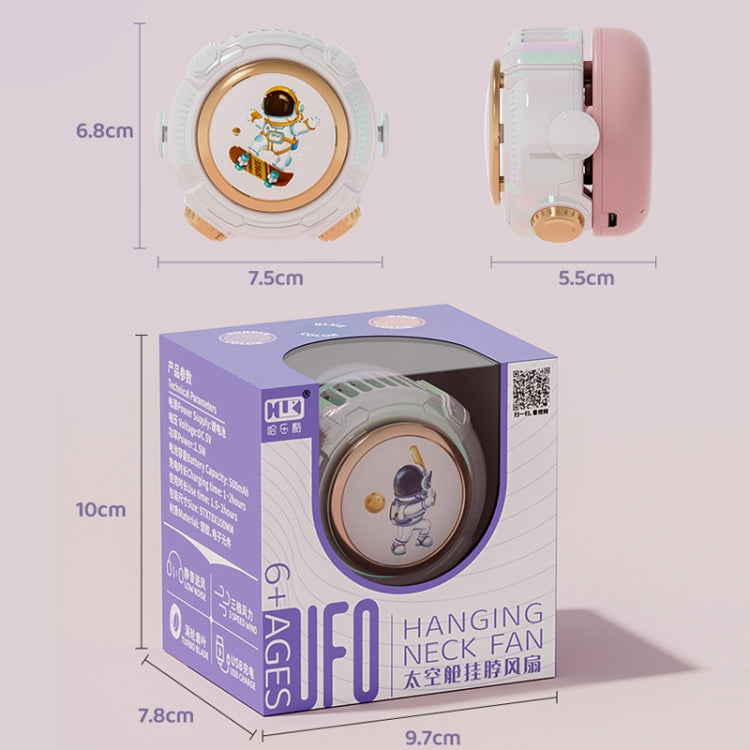 MD666-3 Cartoon Space Capsule Mini Portable Bladeless Hanging Neck Fan(Blue) - Electric Fans by PMC TechLife | Online Shopping South Africa | PMC TechLife | Buy Now Pay Later Mobicred