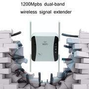 KP1200 1200Mbps Dual Band 5G WIFI Amplifier Wireless Signal Repeater, Specification:AU Plug(White)