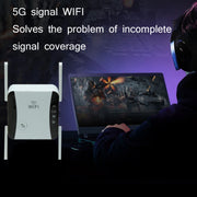 KP1200 1200Mbps Dual Band 5G WIFI Amplifier Wireless Signal Repeater, Specification:UK Plug(White)