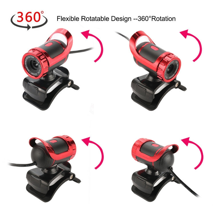 HXSJ A859 480P Computer Network Course Camera Video USB Camera Built-in Sound-absorbing Microphone(Red) - free shipping - PMC Jewellery - Order now!