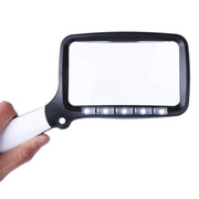 2X Handheld Folding Five LED Lights For Elderly People Reading Newspapers HD Acrylic Optical Lens Magnifying Glass