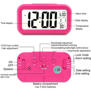 Temperature Type Lazy Snooze Alarm Mute Backlit Electronic Clock(Black)