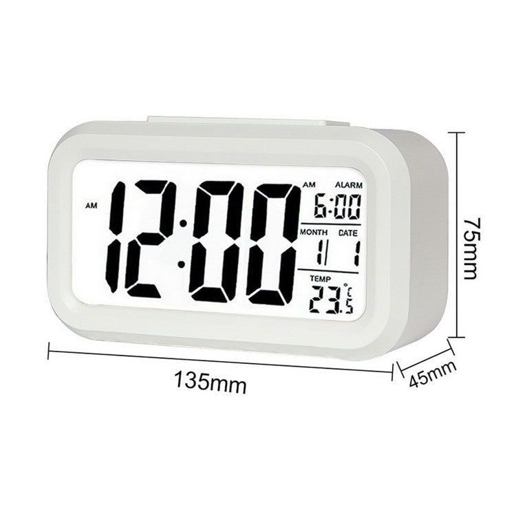 Temperature Type Lazy Snooze Alarm Mute Backlit Electronic Clock(Black)