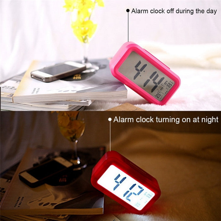 Temperature Type Lazy Snooze Alarm Mute Backlit Electronic Clock(Blue)