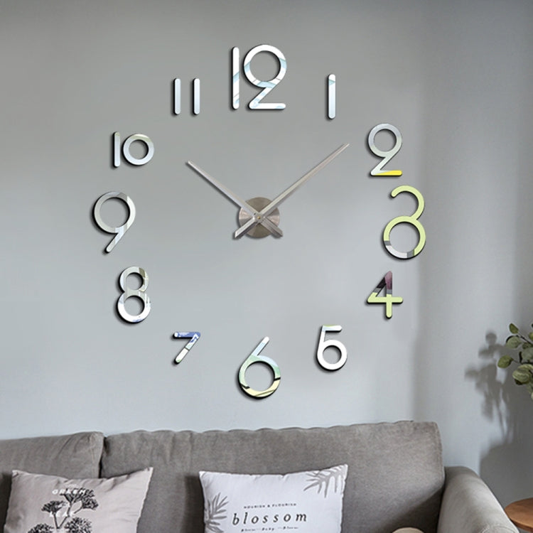 Creative DIY Acrylic Clock Home Digital Wall Clock(Silver) - DIY Clocks by PMc TechLife | Online Shopping South Africa | PMc TechLife | Buy Now Pay Later Mobicred