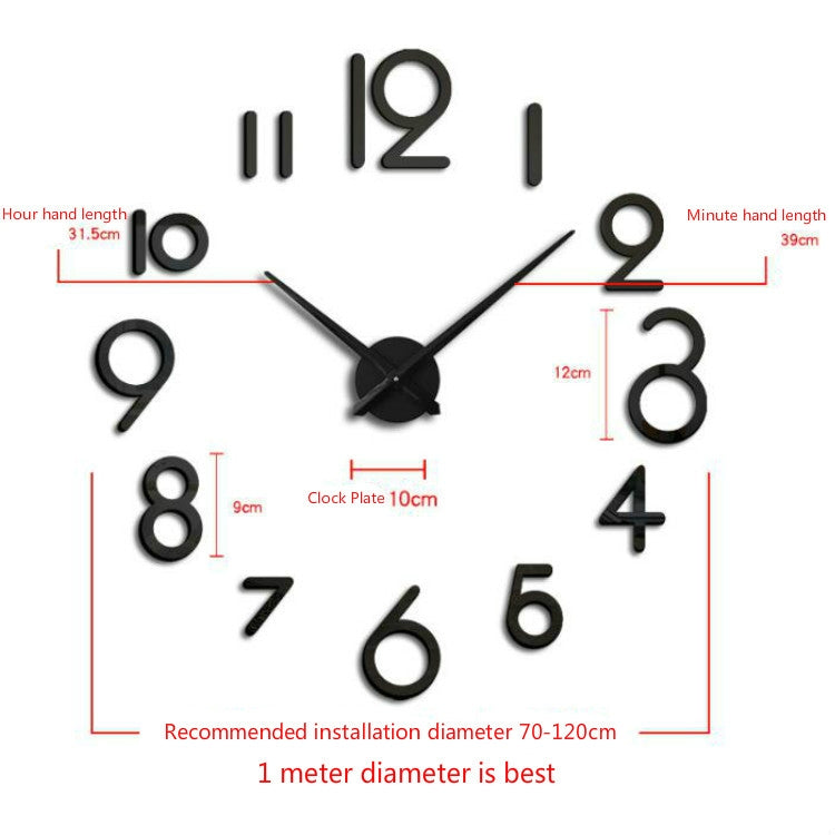 Creative DIY Acrylic Clock Home Digital Wall Clock(Gold) - DIY Clocks by PMc TechLife | Online Shopping South Africa | PMc TechLife | Buy Now Pay Later Mobicred