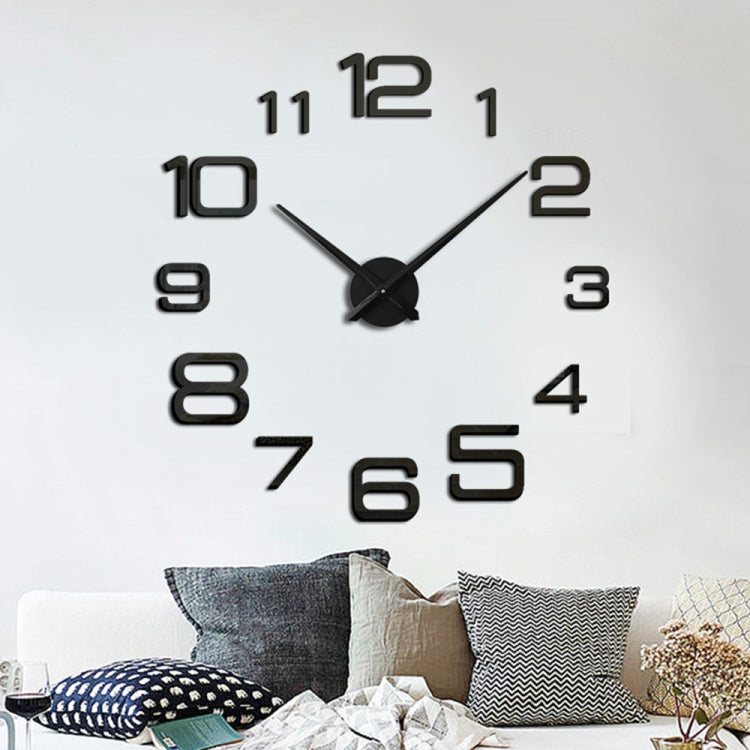 Acrylic Digital Wall Clock Home Living Room Wall Sticker Clock(Black) - DIY Clocks by PMc TechLife | Online Shopping South Africa | PMc TechLife | Buy Now Pay Later Mobicred