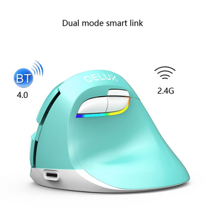 DELUX M618Mini Colorful Wireless Luminous Vertical Mouse Bluetooth Rechargeable Vertical Mouse(Elegant black) - free shipping - PMC Jewellery - Order now!